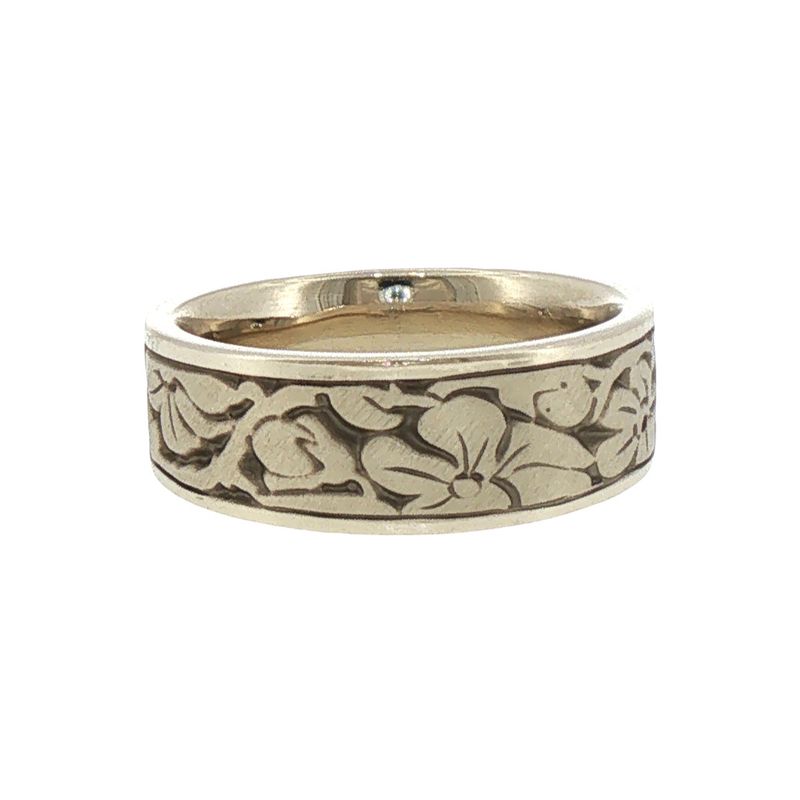 14KW 7.25mm Cherry Blossom Band