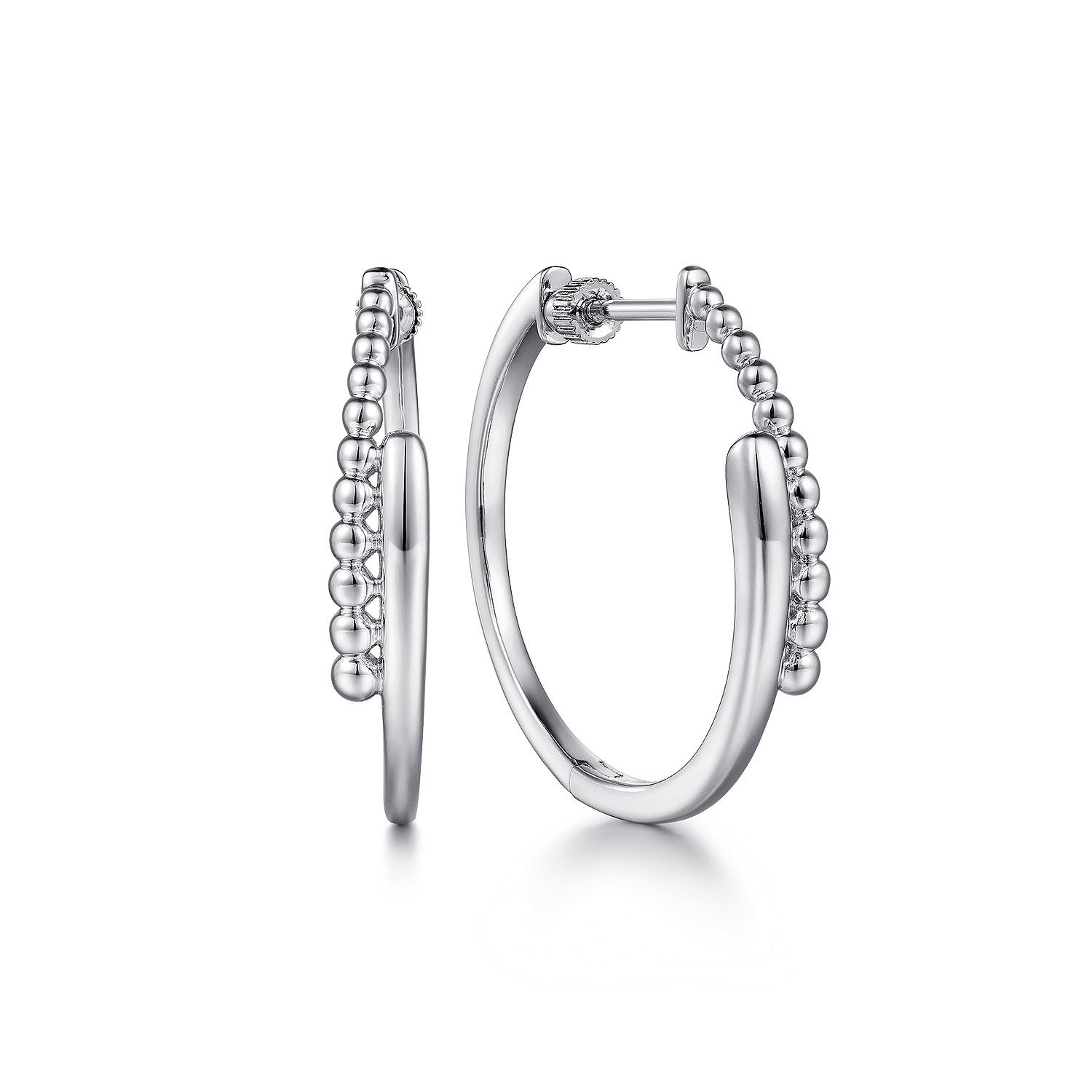 30mm Beaded Bypass Hoop Earrings