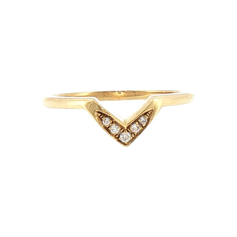 18KY V-Band Diamond Ring .04ct