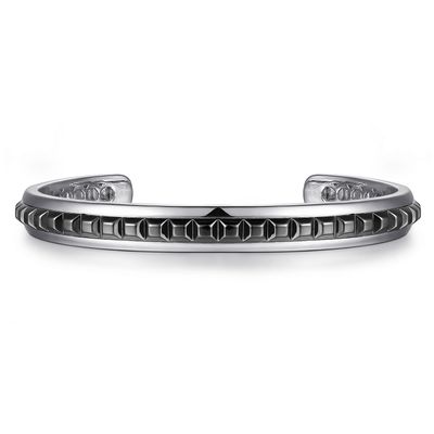 Open Mens Cuff with Black Grommets