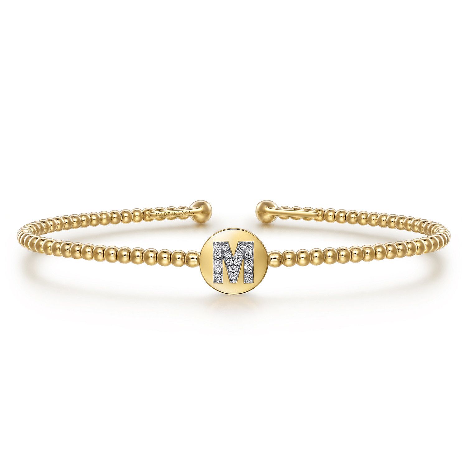 14KY Initial Diamond Bujukan Bracelet "M"