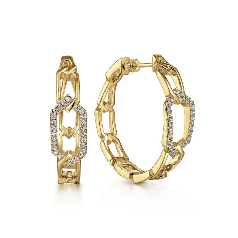 30mm Diamond Geometric Contemporary Hoops