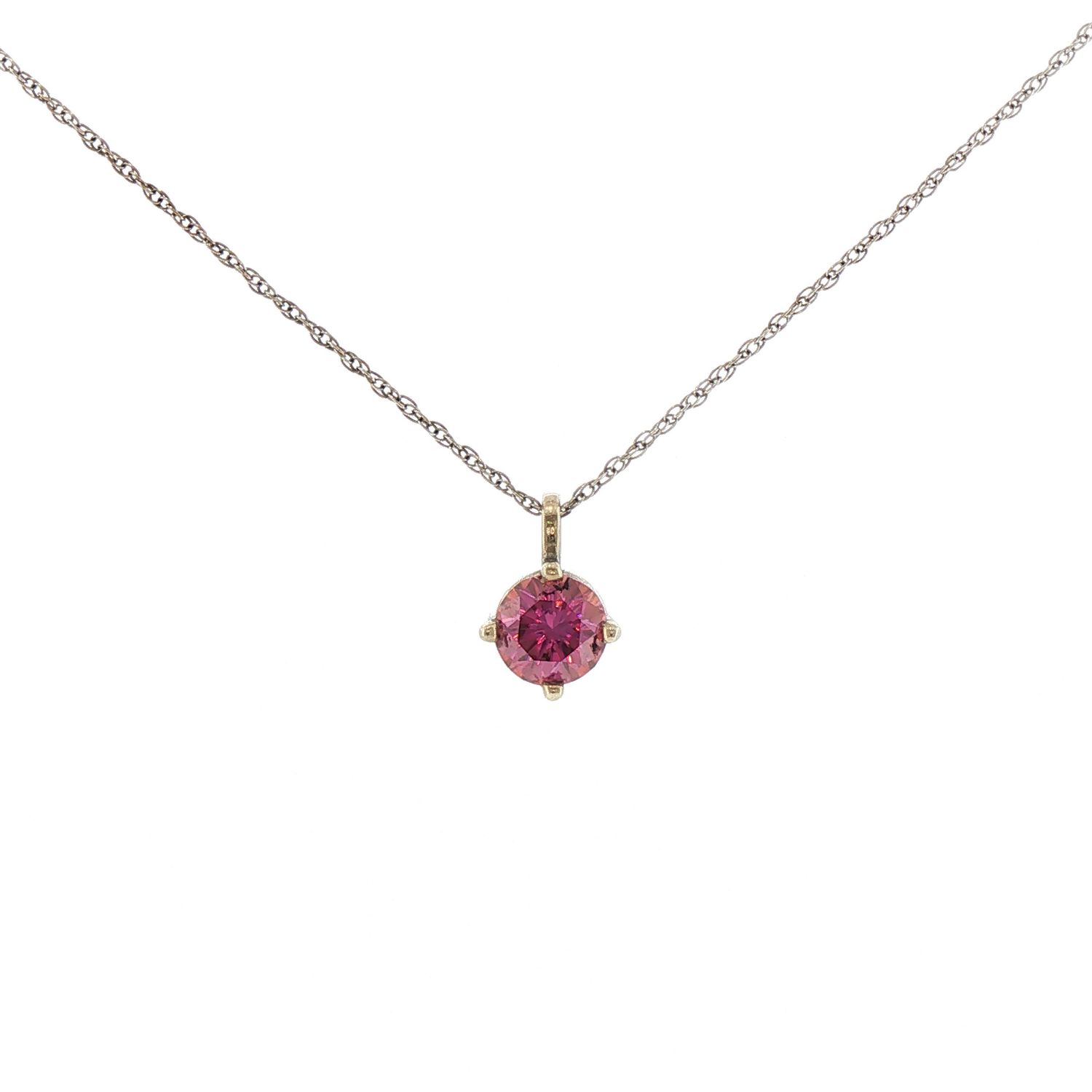 14KW Pink/Purple Moissanite Pendant
