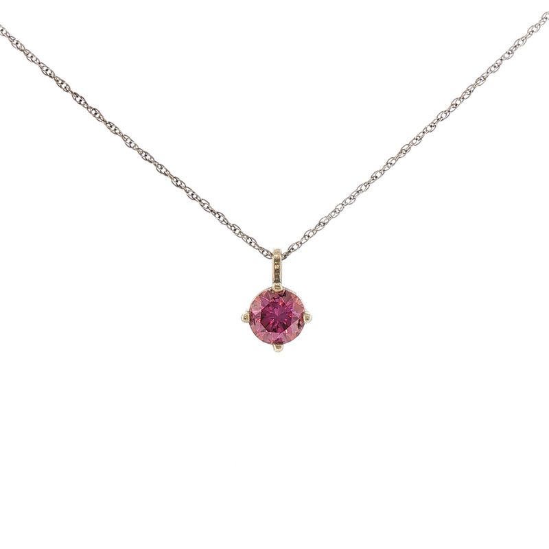 14KW Pink/Purple Moissanite Pendant