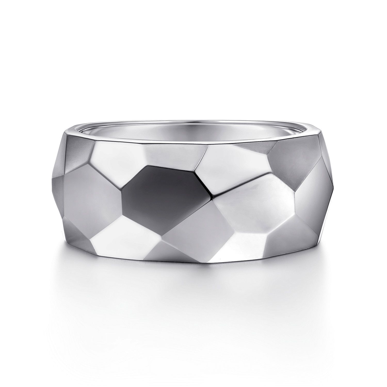 SS Wide Chunky Faceted Band