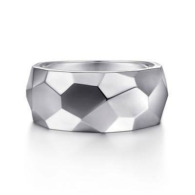 SS Wide Chunky Faceted Band