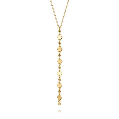 14KY Kite Shapes Vertical Bar Necklace