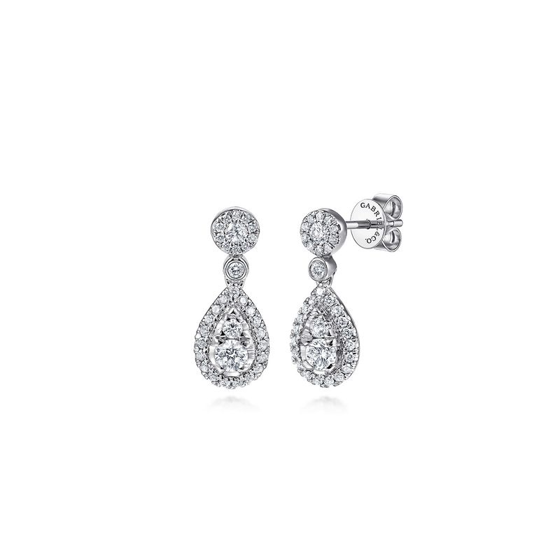 Pear Shaped Diamond Drop Earrings/14k WG/.75cttw Diamond