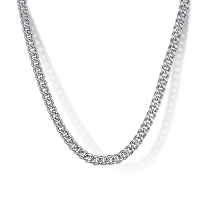 SS 22" 3mm Cuban Link Chain Necklace
