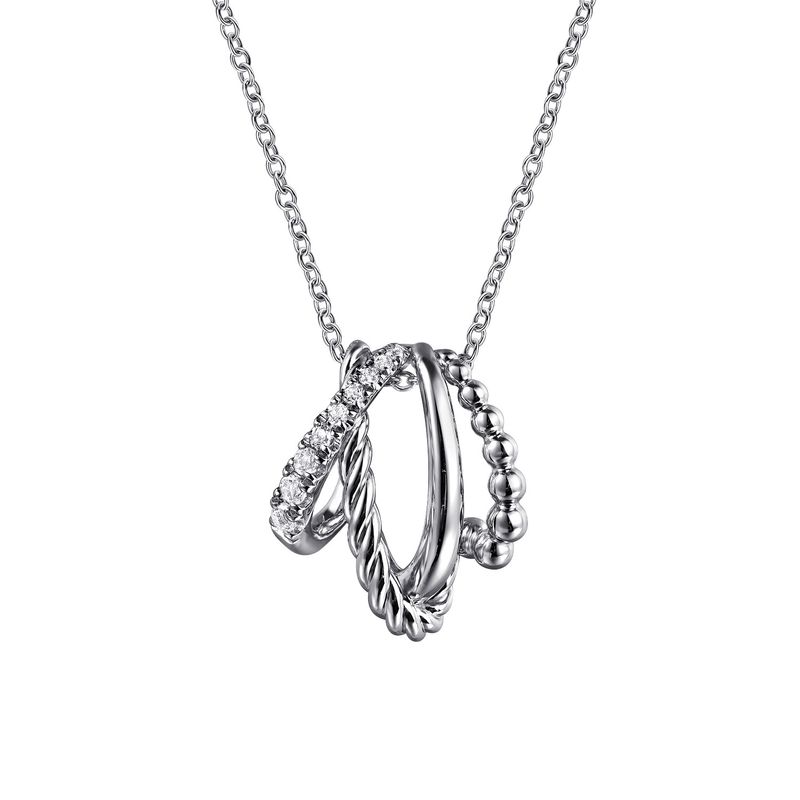 SS White Sapphire Bukujan Rope Oval Necklace