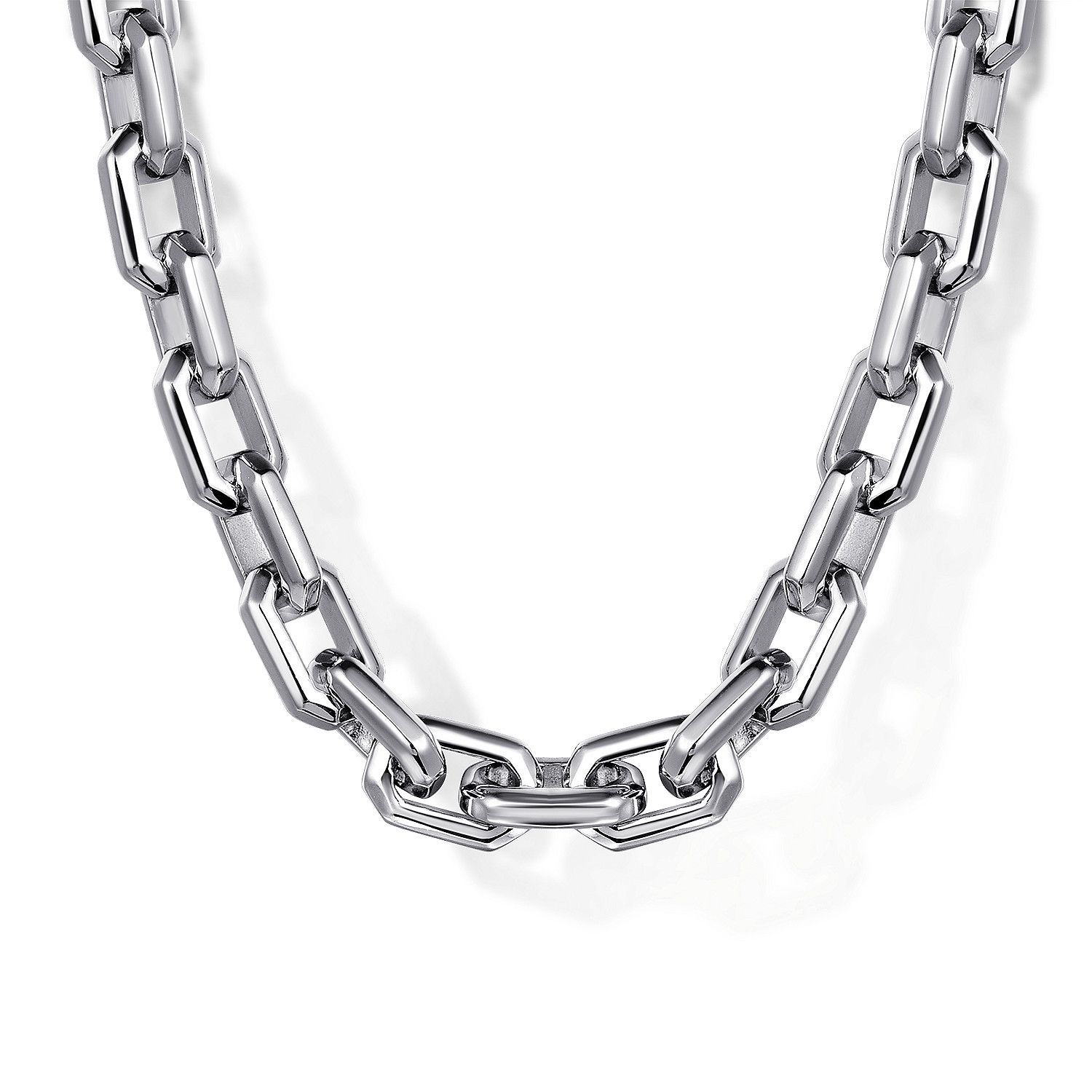 Solid Faceted Men's Link Chain SS 22"