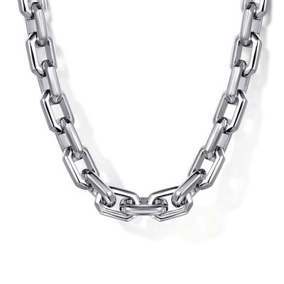 Solid Faceted Men's Link Chain SS 22"