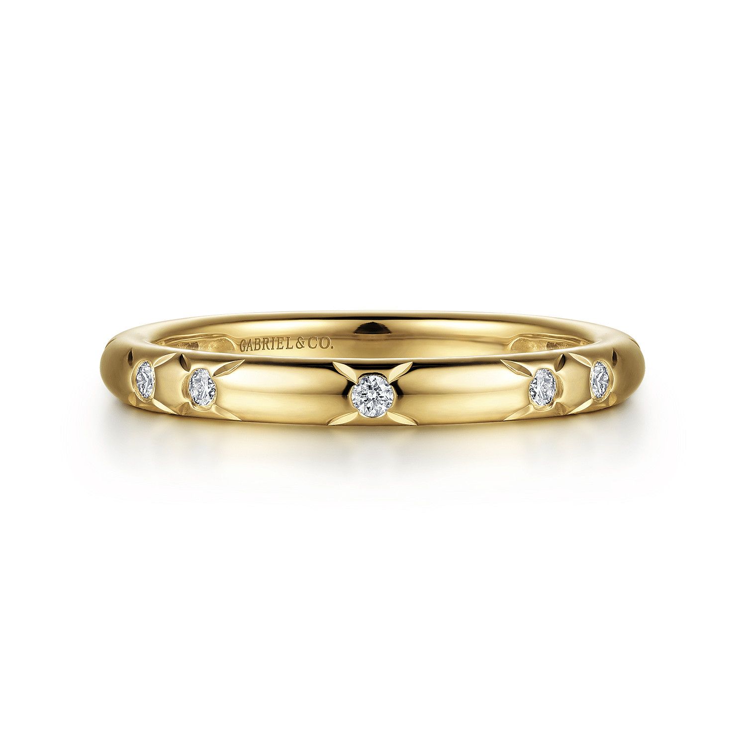 14KY Flush Set Diamond Band .14cttw