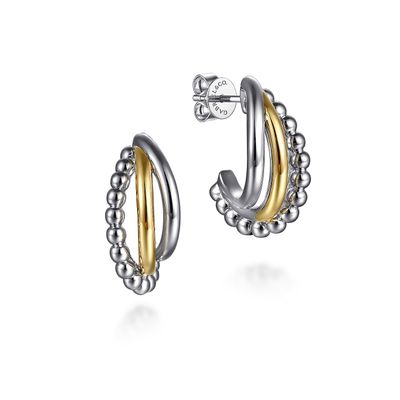 Bujukan Criss Cross J Hoop Earrings
