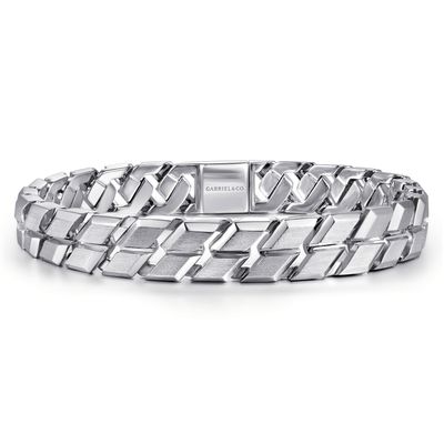 SS 10mm Herringbone Brushed Link Bracelet