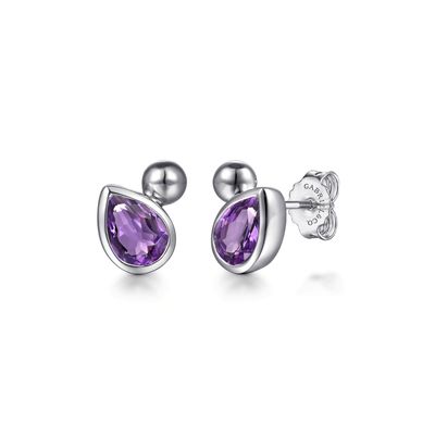Pear Amethyst Stud Earrings
