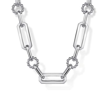 SS 17" Paperclip with Bujukan Connectors Necklace
