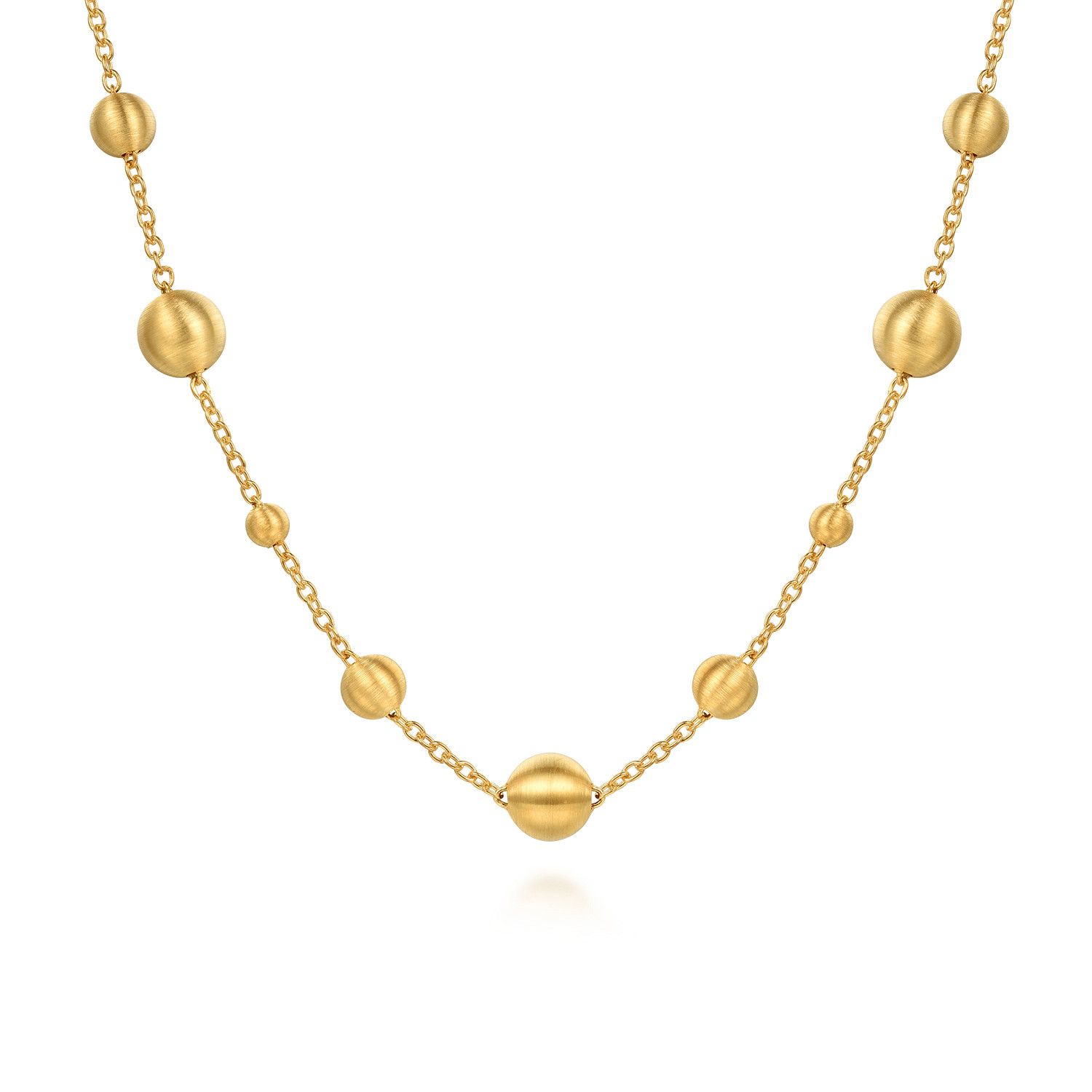 14KY Bujukan Brushed Ball Necklace