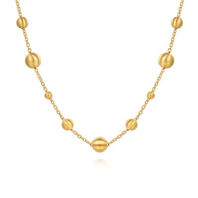 14KY Bujukan Brushed Ball Necklace