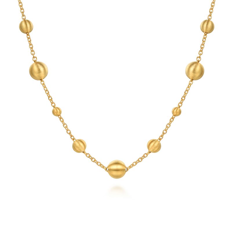 14KY Bujukan Brushed Ball Necklace
