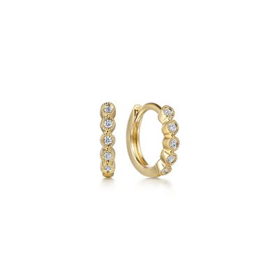 Baby Bezel Diamond Huggies