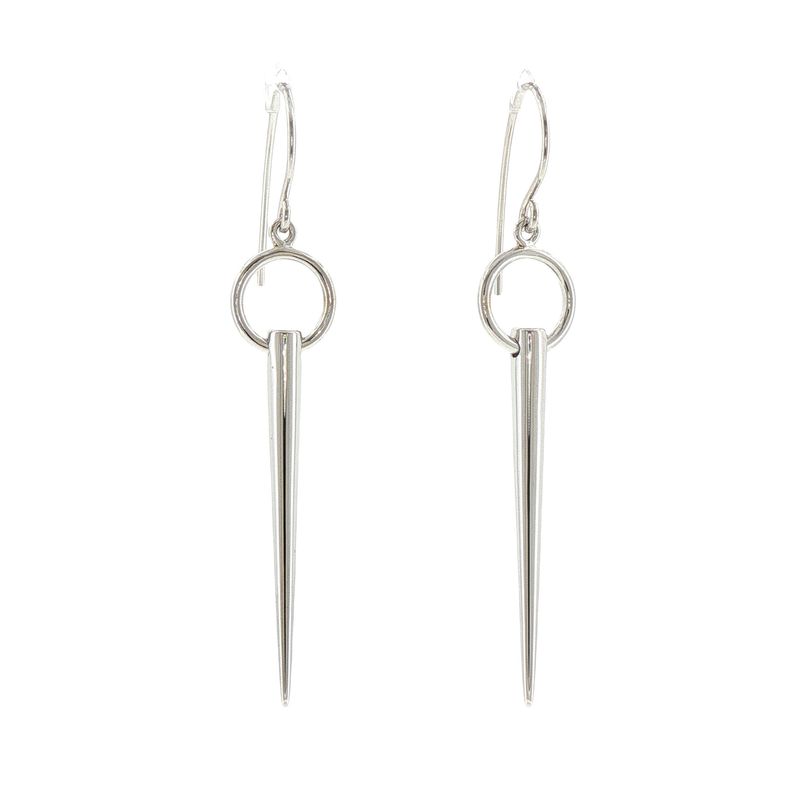 SS Circle and Spike Dangle Earrings
