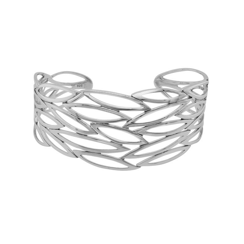 SS 7" Tapered Open Ovals Cuff Bracelet