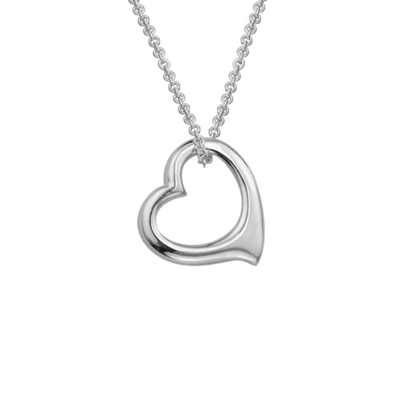 SS Floating Heart Slide 16-18" Necklace