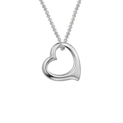 SS Floating Heart Slide 16-18" Necklace