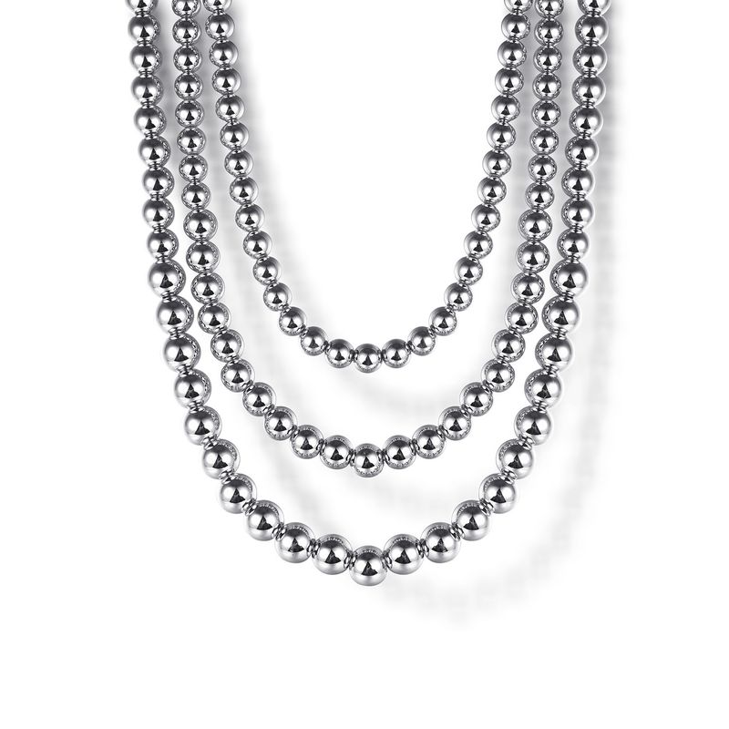 SS 16" Bujukan Beads Three Strand  Layered Necklace