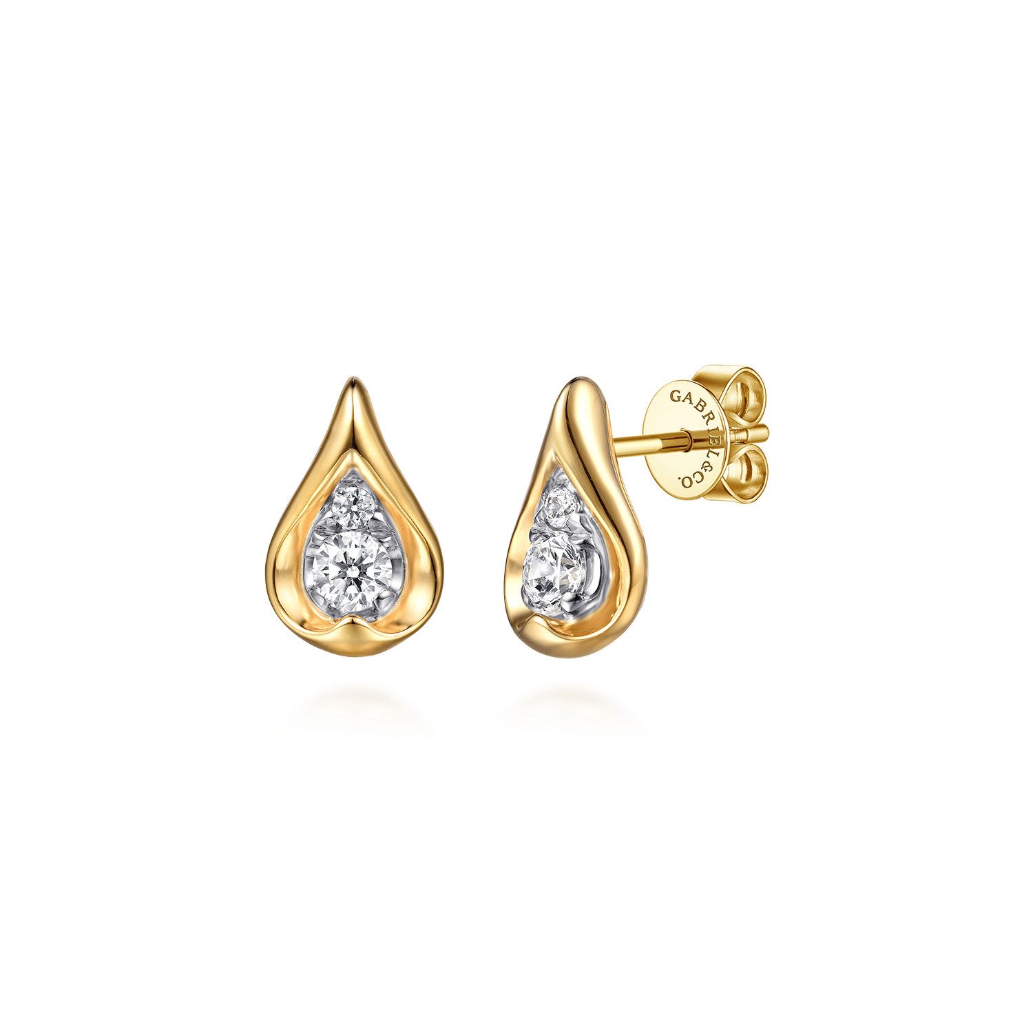 Teardrop Diamond Stud Earrings