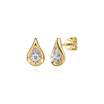 Teardrop Diamond Stud Earrings