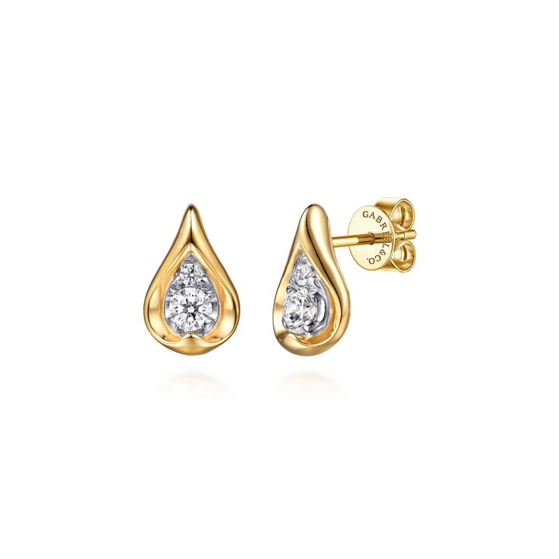 Teardrop Diamond Stud Earrings