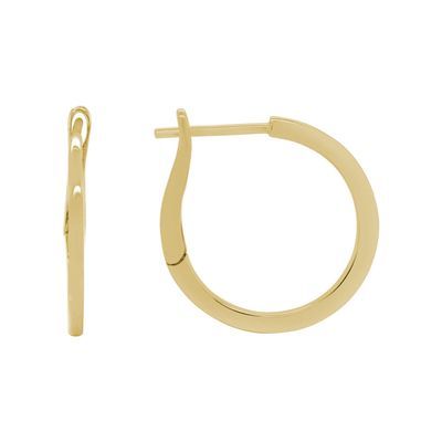 14KY 19mm Flat Hoop Leverback Earrings