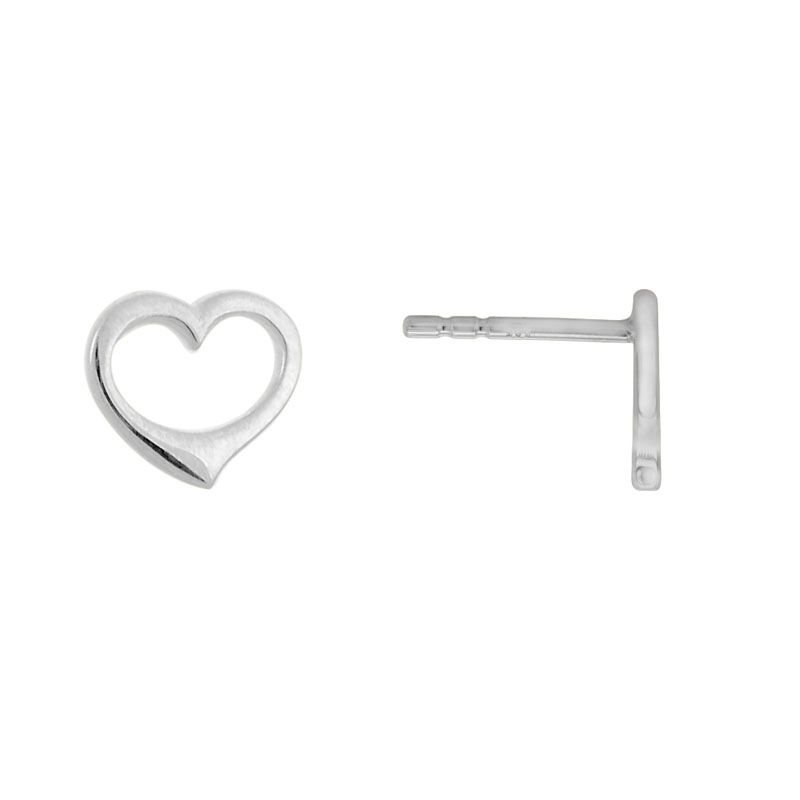SS Open Heart Stud Earrings
