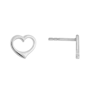 SS Open Heart Stud Earrings