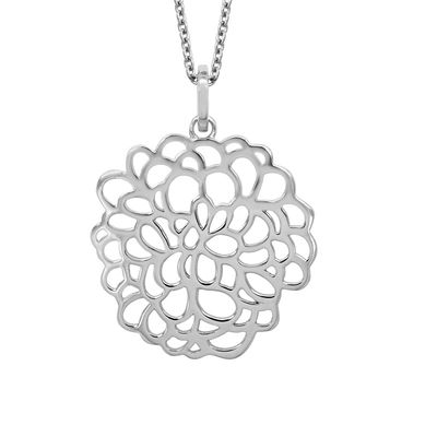 SS Flower Design Pendant 16-18" Necklace
