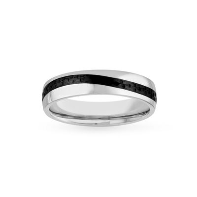 14KW 7mm Black Carbon Wave Honeycomb Domed Band