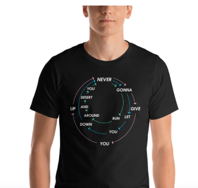 Rick Roll Unisex T-Shirt (Black)