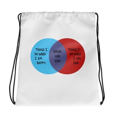 Drink and Cry Drawstring