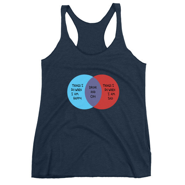Drink and Cry Women&#39;s Racerback Tank (Navy)