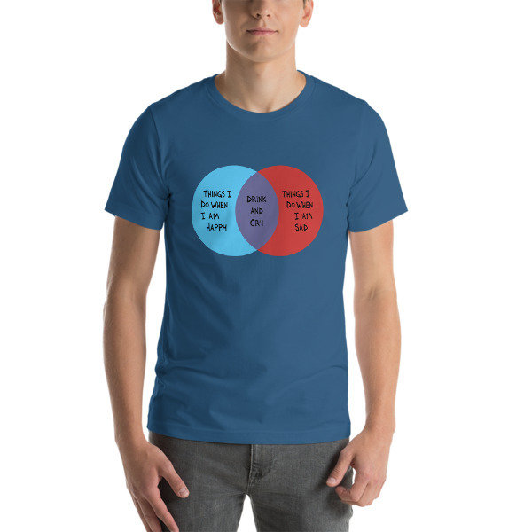 Drink and Cry Unisex T-Shirt (Steel Blue)