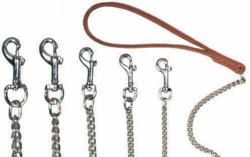 Chain Dog Lead - Leather Handle