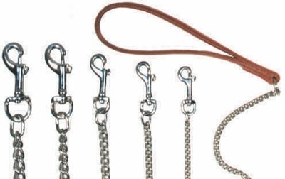 Chain Dog Lead - Leather Handle