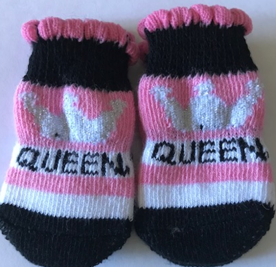 Indoor Dog Socks - Pink Queen