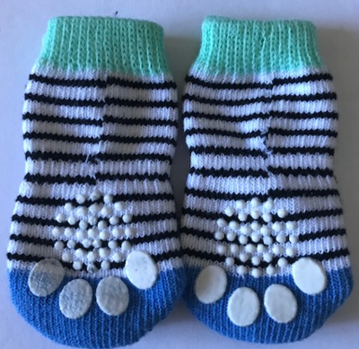 Indoor Dog Socks - Black Strips