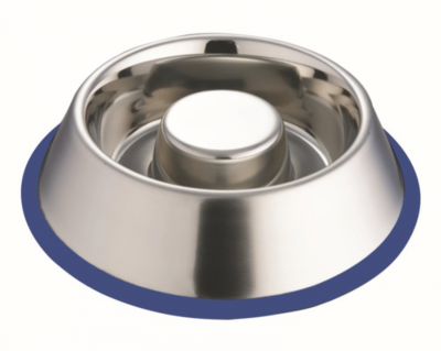 Slow Feed Dog Bowl - Stainless Steel