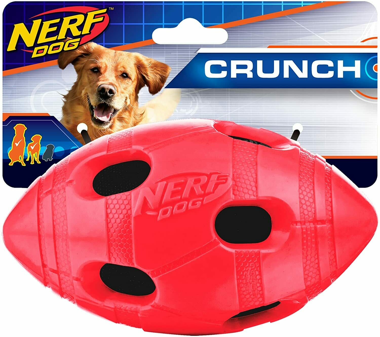 NERF Dog Small Crunchable Football Toy