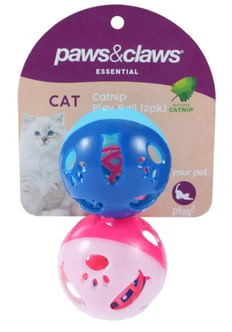 Paws &amp; Claws 6cm Catnip Jingle Ball