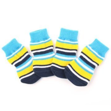 Indoor dog socks - Blue &amp; Yellow